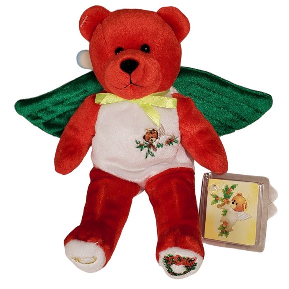 Vintage Christmas Angel Holy Bear Beanbag Plush Stuffed Animal 9" Tags 2001 - Picture 2 of 10